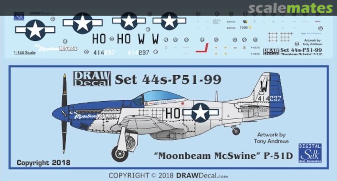 Boxart “Moonbeam McSwine” P-51D 44-P51-99 Draw Decal