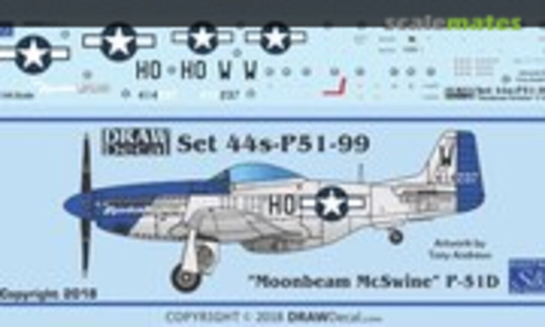 1:144 “Moonbeam McSwine” P-51D (Draw Decal 44-P51-99) 44-P51-99