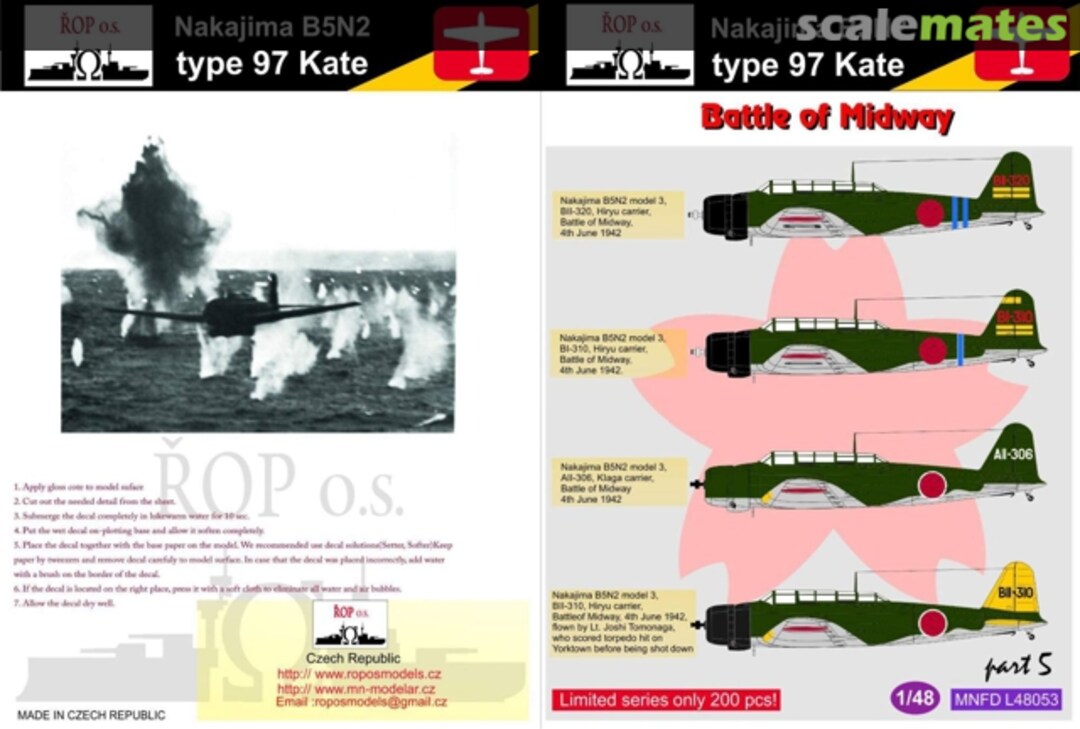 Boxart Nakajima B5N2 Type 97 Kate MNFDL48053 ROP o.s. Boxart Nakajima B5N2 Type 97 Kate MNFDL48053 ROP o.s.