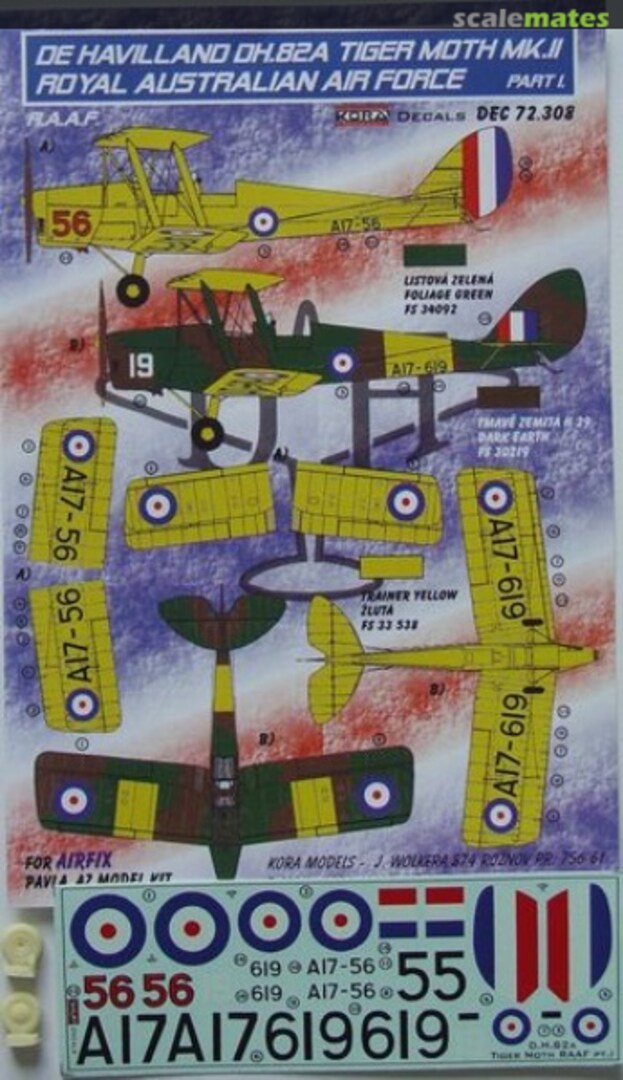 Boxart De Havilland DH.82A Tiger Moth Mk.II DEC72308 Kora Models Boxart De Havilland DH.82A Tiger Moth Mk.II DEC72308 Kora Models