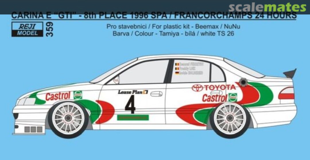 Boxart Transkit – Toyota Carina E GTI - 1996 Spa 24 hours - Loix / Verreydt / Holderied 359 REJI Model Boxart Transkit – Toyota Carina E GTI - 1996 Spa 24 hours - Loix / Verreydt / Holderied 359 REJI Model