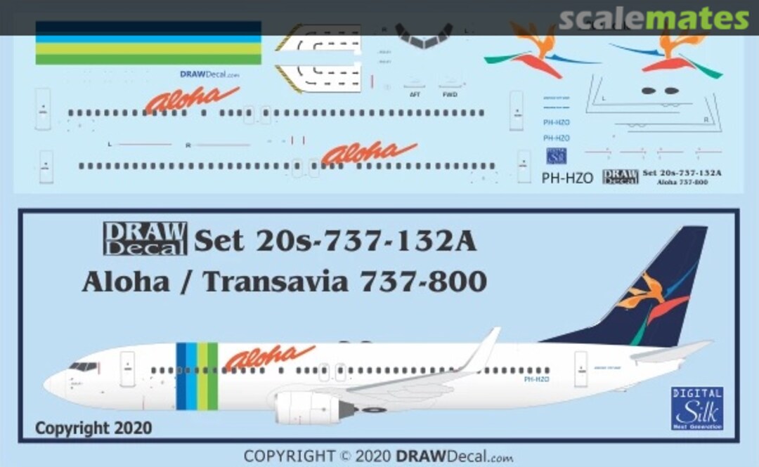 Boxart Aloha / Transavia 737-800 20-737-132A Draw Decal Boxart Aloha / Transavia 737-800 20-737-132A Draw Decal