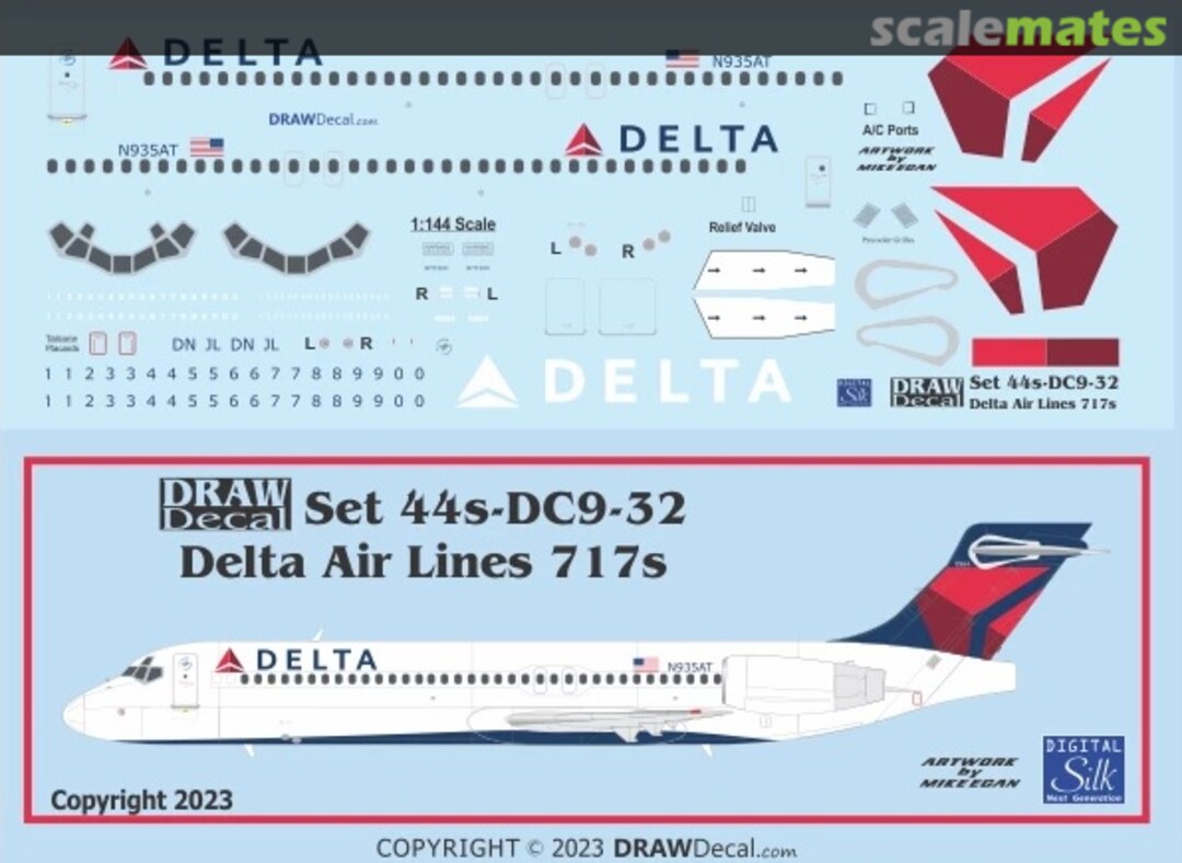 Boxart Delta Air Lines 717s 44-DC9-32 Draw Decal Boxart Delta Air Lines 717s 44-DC9-32 Draw Decal