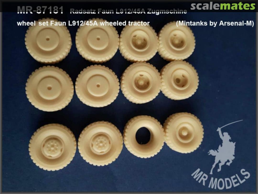 Boxart wheel set Faun L912/45A wheeled tractor MR-87181 MR Modellbau Boxart wheel set Faun L912/45A wheeled tractor MR-87181 MR Modellbau