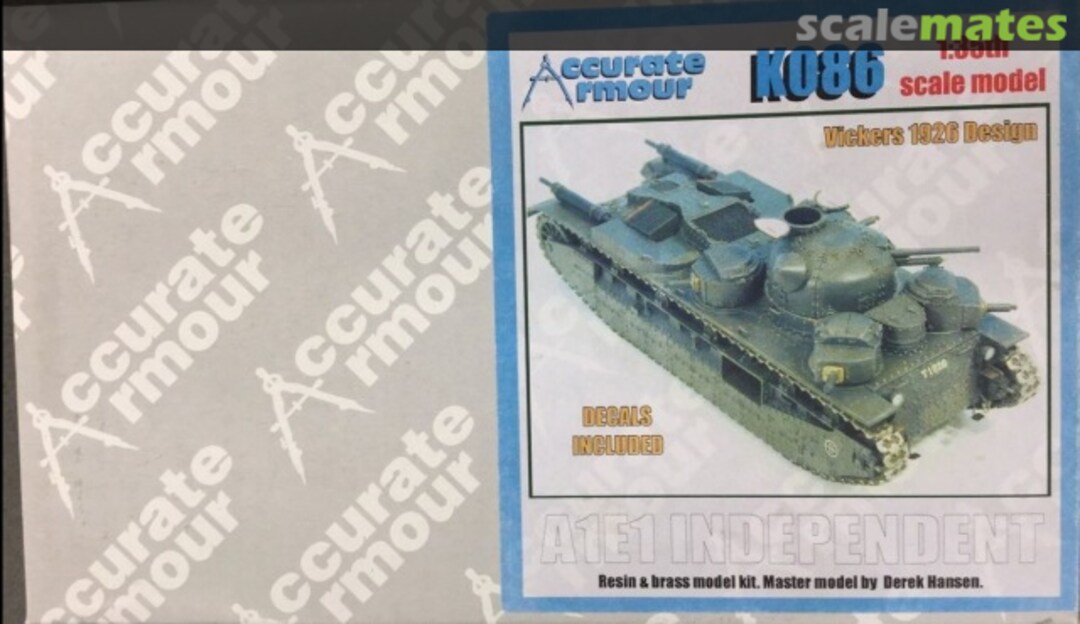 Boxart A1E1 Independent Vickers 1926 Heavy Tank K086 Accurate Armour Boxart A1E1 Independent Vickers 1926 Heavy Tank K086 Accurate Armour