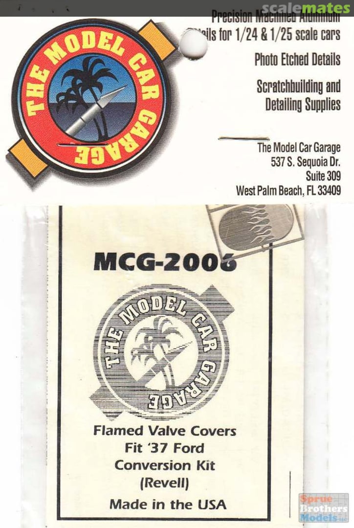 Boxart Flamed Valve Covers Fit '37 Ford Conversion Kit MCG-2006 The Model Car Garage