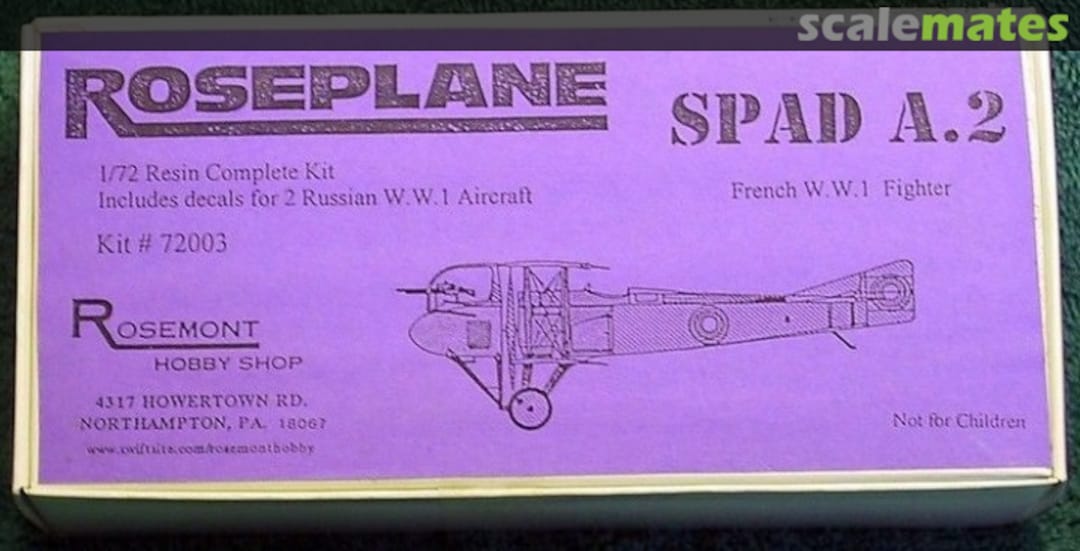 Boxart SPAD A.2 72003 Roseplane Boxart SPAD A.2 72003 Roseplane