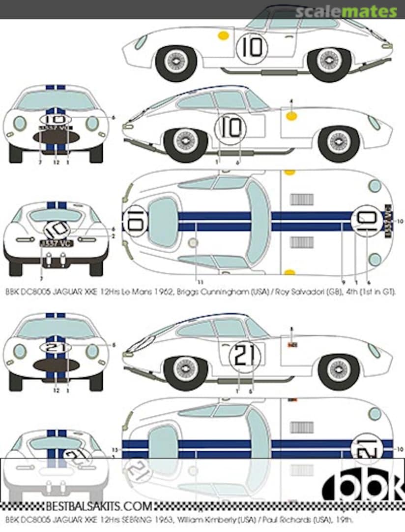 Boxart Jaguar XK-E E-Type Le Mans '62 Sebring '63 BBK.DC8-8005 Bestbalsakits Boxart Jaguar XK-E E-Type Le Mans '62 Sebring '63 BBK.DC8-8005 Bestbalsakits