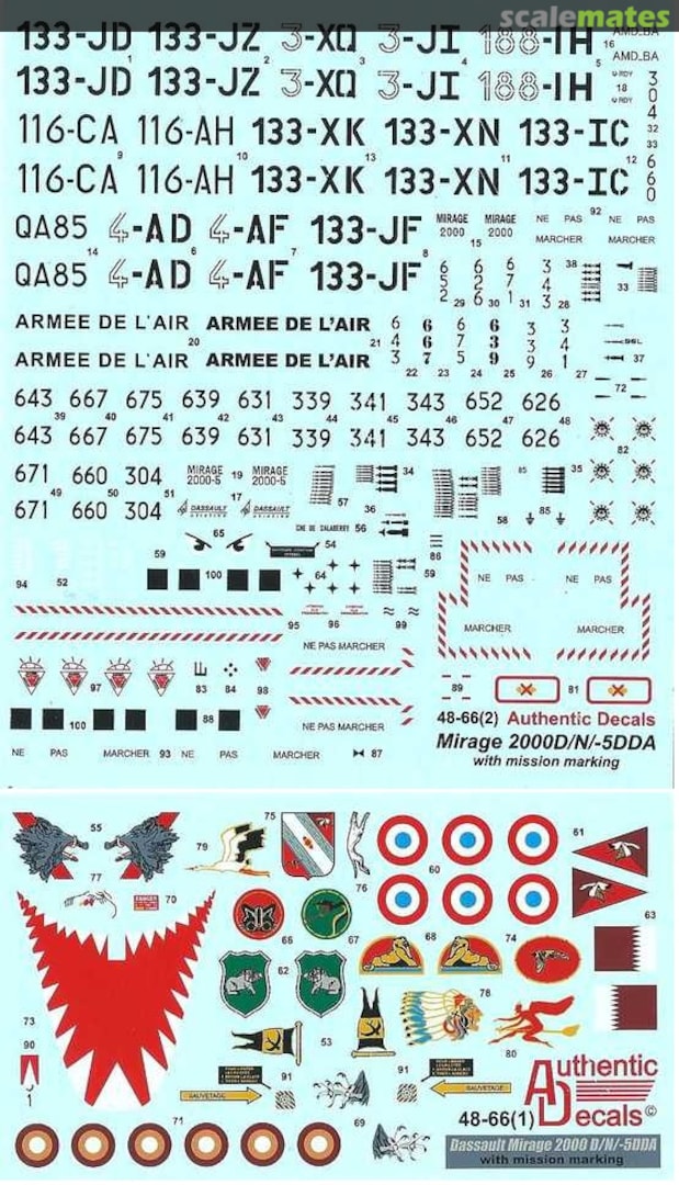 Boxart Mirage 2000D/N/-5DDA 48-66 Authentic Decals Boxart Mirage 2000D/N/-5DDA 48-66 Authentic Decals