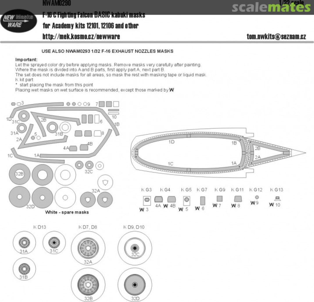 Boxart F-16C Fighting Falcon BASIC kabuki masks NWAM0290 New Ware Boxart F-16C Fighting Falcon BASIC kabuki masks NWAM0290 New Ware