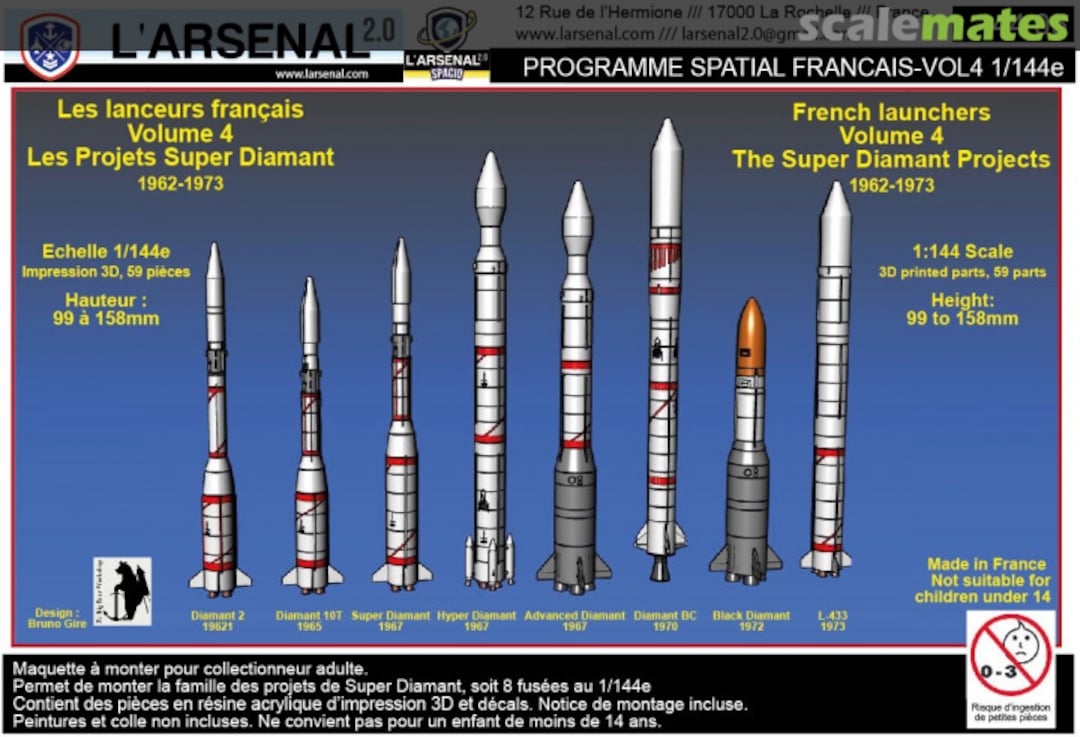 Boxart French launchers Volume 4: Diamant Follow-on projects 144 05 L'Arsenal Boxart French launchers Volume 4: Diamant Follow-on projects 144 05 L'Arsenal