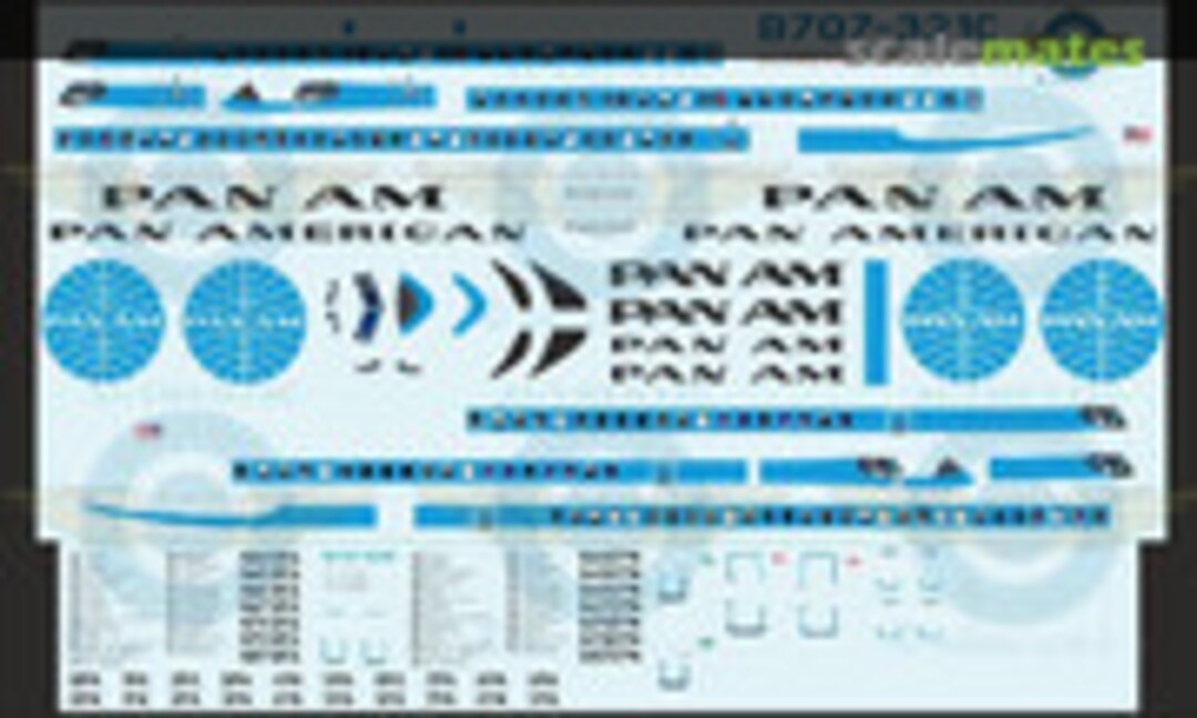 1:144 Pan Am B707-320C (Authentic-Airliner-Decals Pan Am 707-320C) Pan Am 707-320C