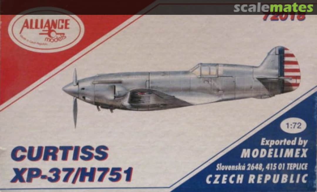 Boxart Curtiss XP-37/H751 72018 Alliance Models Boxart Curtiss XP-37/H751 72018 Alliance Models