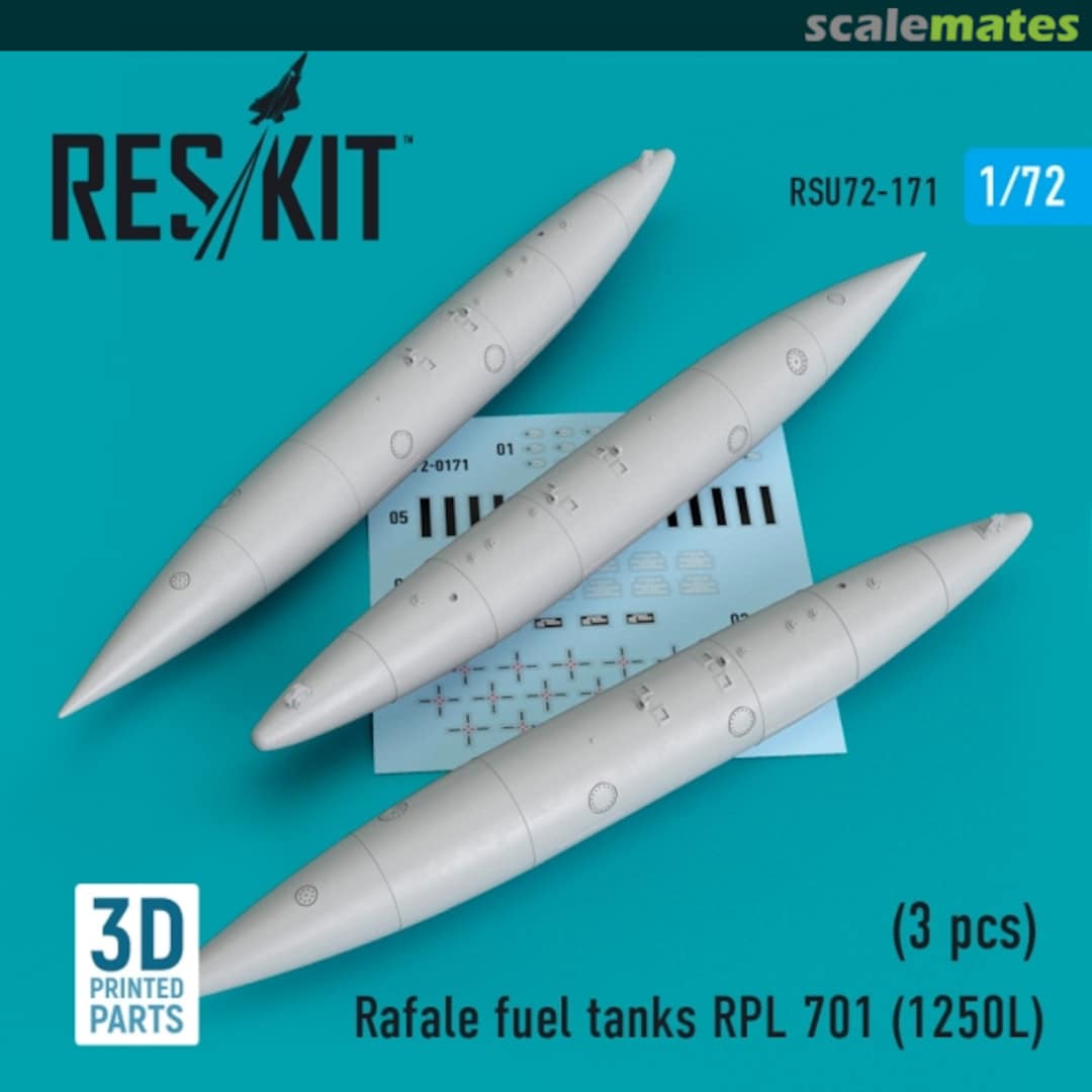 Boxart Rafale - Fuel Tanks RPL 701 (1250L) RSU72-0171 ResKit Boxart Rafale - Fuel Tanks RPL 701 (1250L) RSU72-0171 ResKit