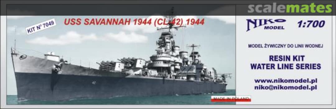 Boxart USS Savannah (CL-42) 7049 Niko Model Boxart USS Savannah (CL-42) 7049 Niko Model