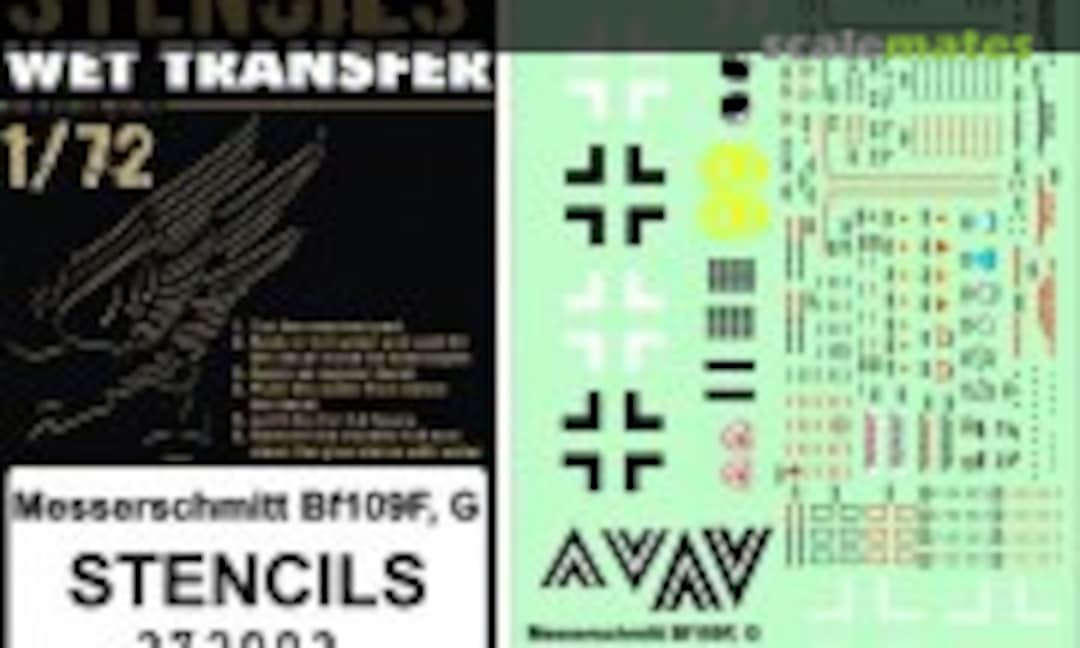 1:72 Messerschmitt Bf 109 F,G Stencils (HGW Models 272003) 272003