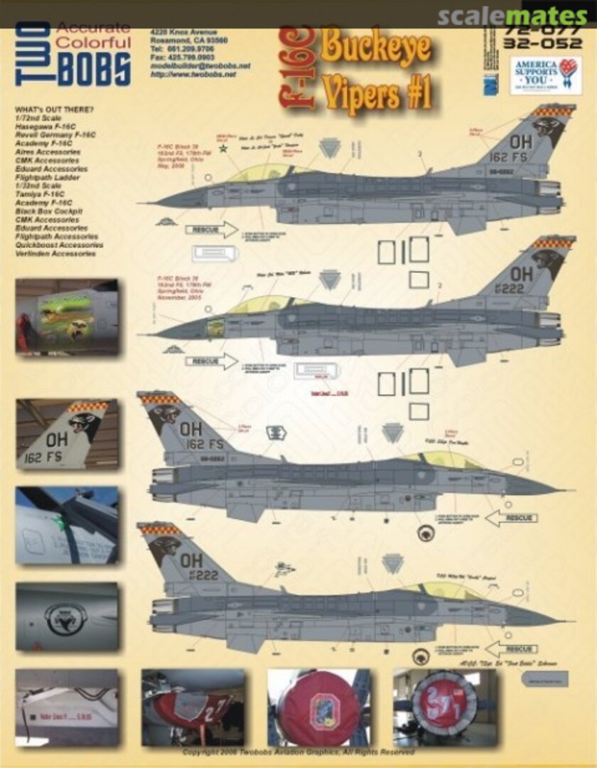 Boxart F-16C Buckeye Vipers #1 72-077 TwoBobs Aviation Graphics Boxart F-16C Buckeye Vipers #1 72-077 TwoBobs Aviation Graphics