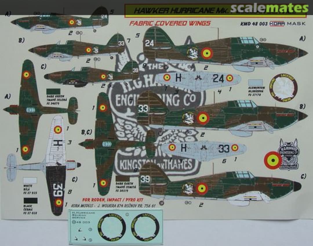 Boxart Hawker Hurricane I Belgian KMD48003 Kora Models Boxart Hawker Hurricane I Belgian KMD48003 Kora Models