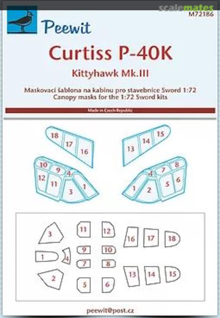 Boxart Curtiss P-40K/Kittyhawk Mk.III M72186 Peewit Boxart Curtiss P-40K/Kittyhawk Mk.III M72186 Peewit