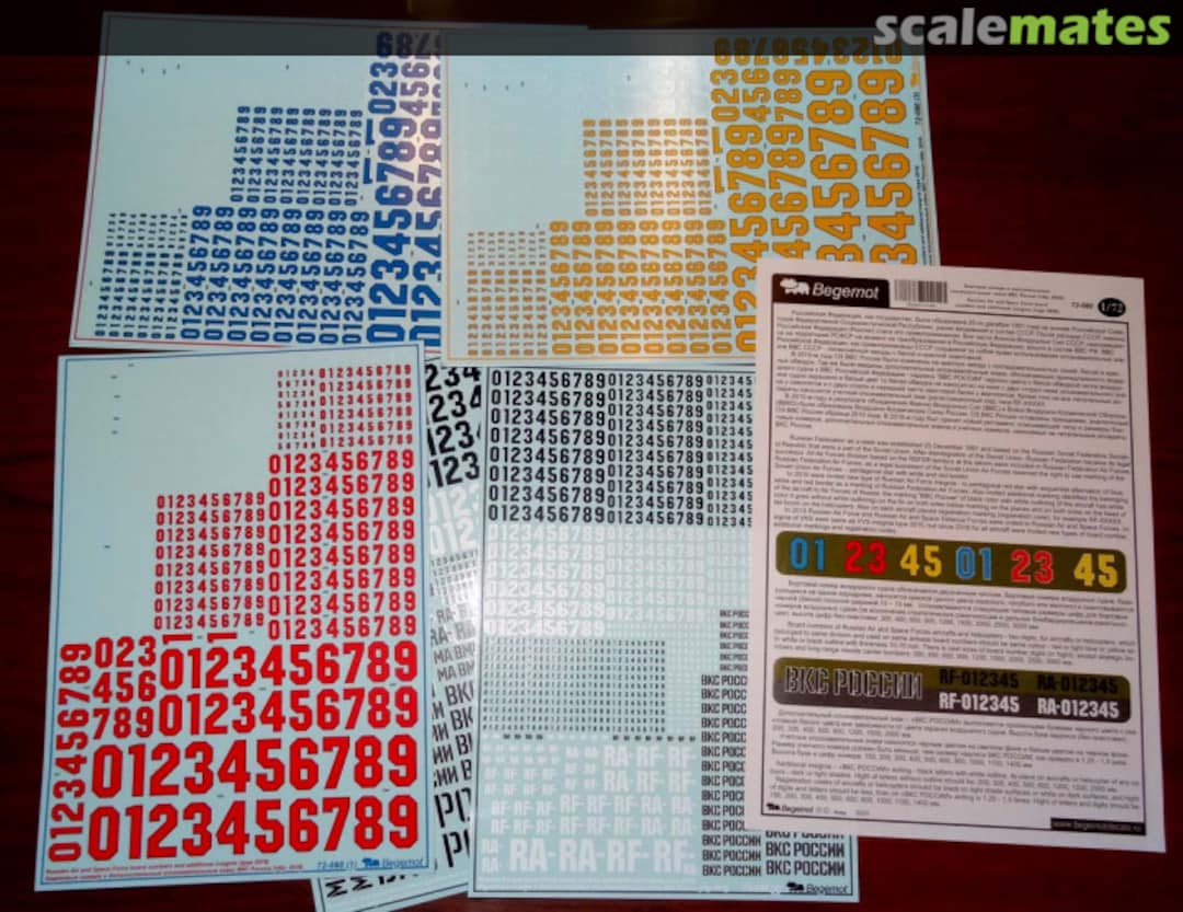 Boxart Russian Air and Space Force board numbers & additional insignia (type 2018) 72-080 Begemot Boxart Russian Air and Space Force board numbers & additional insignia (type 2018) 72-080 Begemot