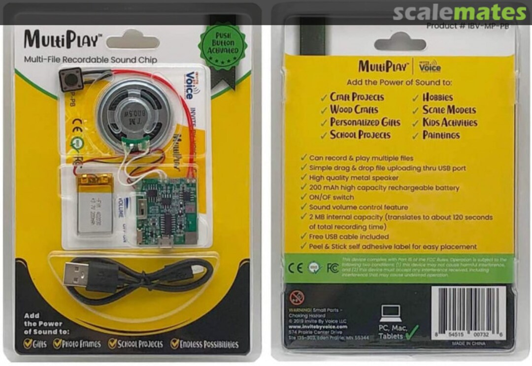 Boxart MultiPlay Multi-File Recordable Sound Chip IBV-MP-PB Invite By Voice