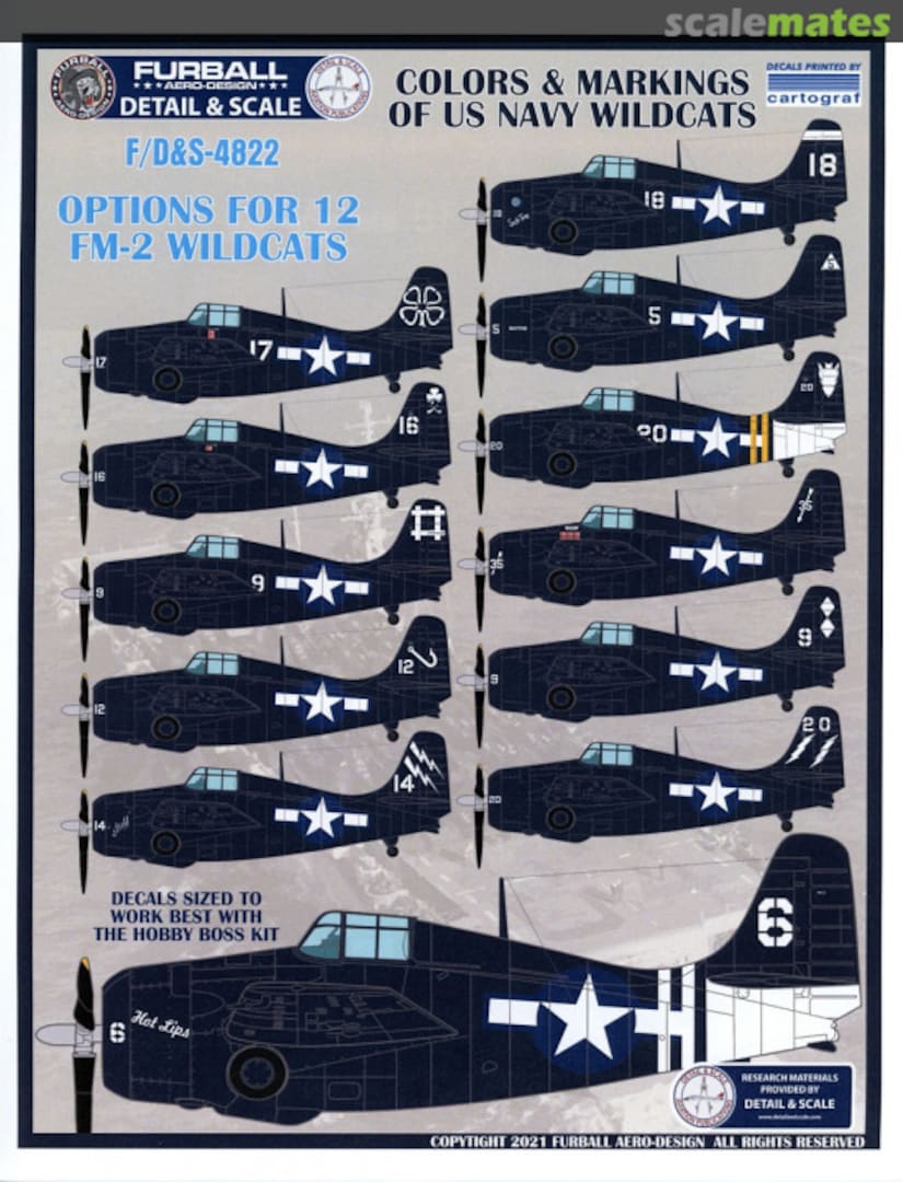 Boxart Colors and Markings of US Navy Wildcats F/D&S-4822 Furball Aero-Design Boxart Colors and Markings of US Navy Wildcats F/D&S-4822 Furball Aero-Design