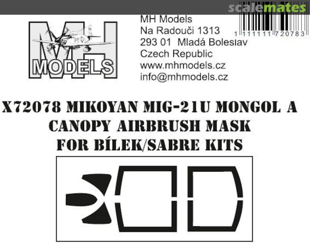 Boxart Mikoyan Mig-21U Mongol A Canopy Airbrush Mask X72078 MH Models Boxart Mikoyan Mig-21U Mongol A Canopy Airbrush Mask X72078 MH Models