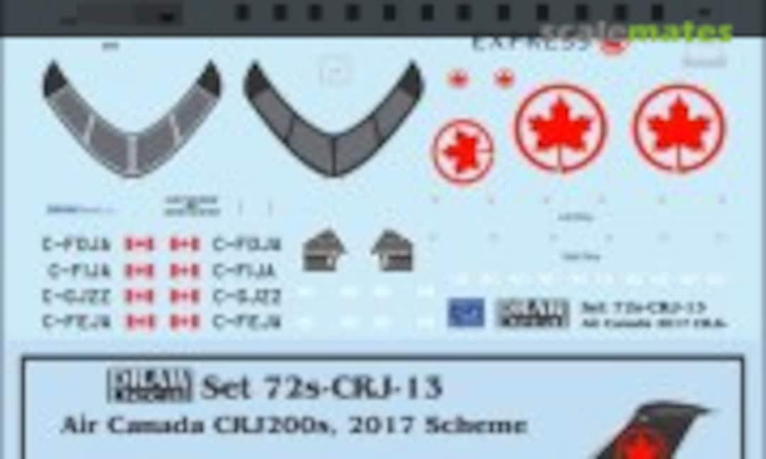 1:72 Air Canada 2017 Scheme CRJ200s (Draw Decal 72-CRJ-13) 72-CRJ-13