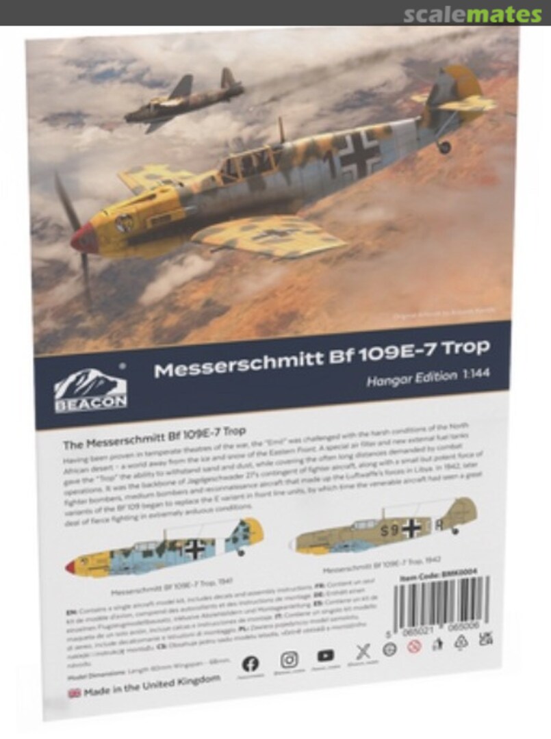 Boxart Messerschmitt Bf 109E-7 Trop BMK0004 Beacon Models