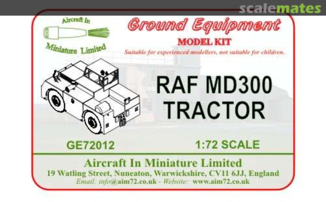 Boxart RAF MD300 tractor GE72012 Aircraft In Miniature Ltd Boxart RAF MD300 tractor GE72012 Aircraft In Miniature Ltd
