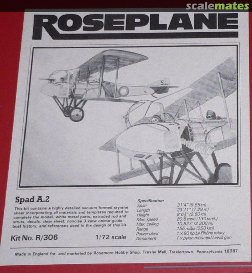 Boxart SPAD A.2 R.306 Roseplane Boxart SPAD A.2 R.306 Roseplane