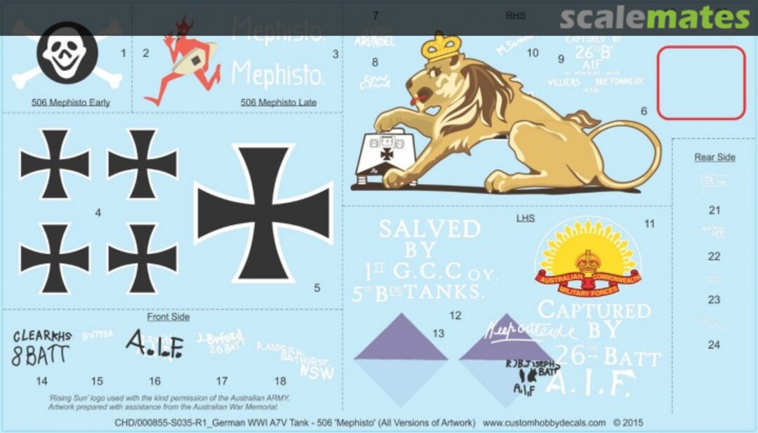 Boxart German WWI A7V Tank – 506 ‘Mephisto’ WS-000855-S035-R1 Custom Hobby Decals Boxart German WWI A7V Tank – 506 ‘Mephisto’ WS-000855-S035-R1 Custom Hobby Decals