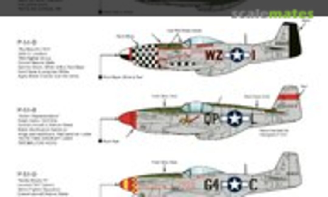 1:72 P-51B Salem Representative, P-51D's The Flying Undertaker, Passion Wagon, Nooky Booky IV, Big Beautiful Doll (Microscale AC72-0040) AC72-0040