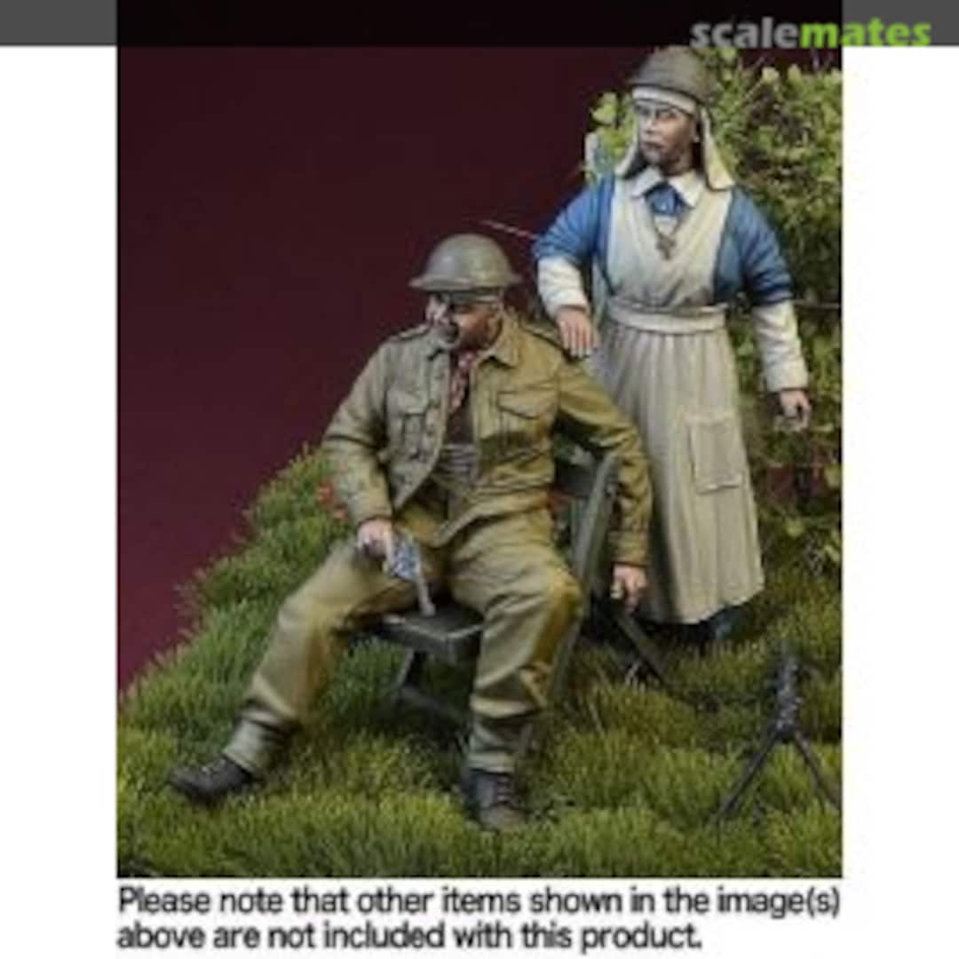Boxart Nurse with wounded BEF soldier 35134 D-Day Miniature Studio Boxart Nurse with wounded BEF soldier 35134 D-Day Miniature Studio