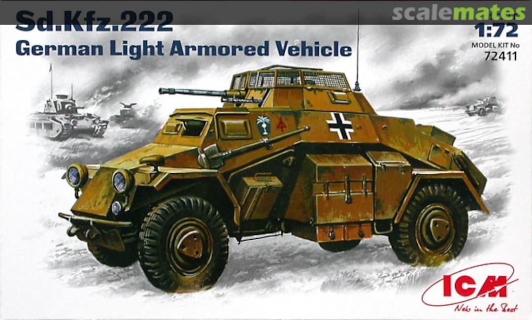Boxart Sd.Kfz. 222 leichter Panzerspähwagen (2cm) 72411 ICM Boxart Sd.Kfz. 222 leichter Panzerspähwagen (2cm) 72411 ICM