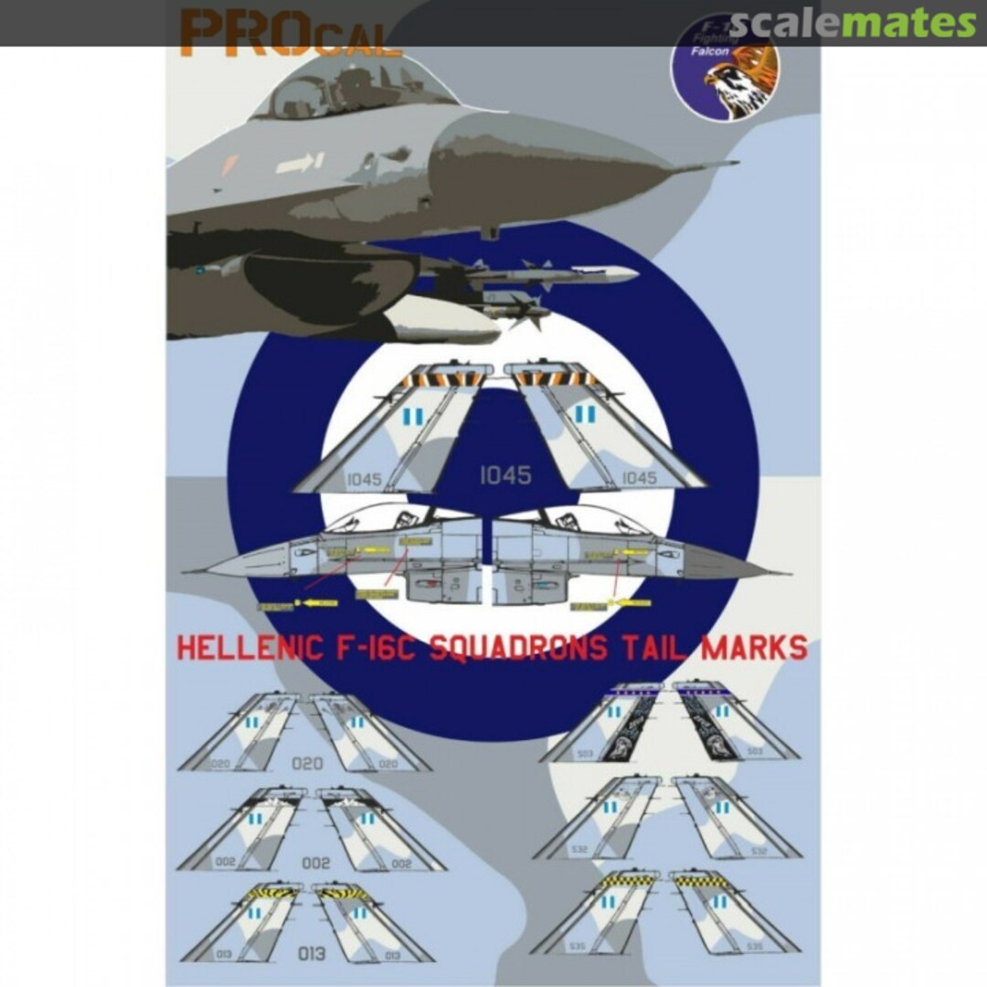 Boxart HAF F-16C SQUADRONS TAIL MARKS & ROUNDERS 48-201-202 PROcal Decals