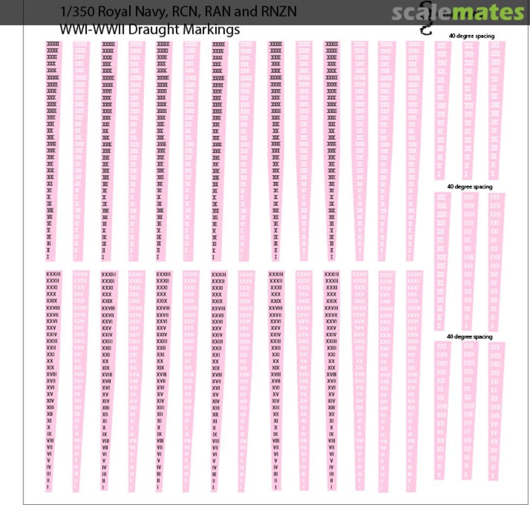 Boxart Royal Navy, RAN, RCN and RNZN Draught Marking Decals 1-350RNDraughtDecal Sovereign Hobbies
