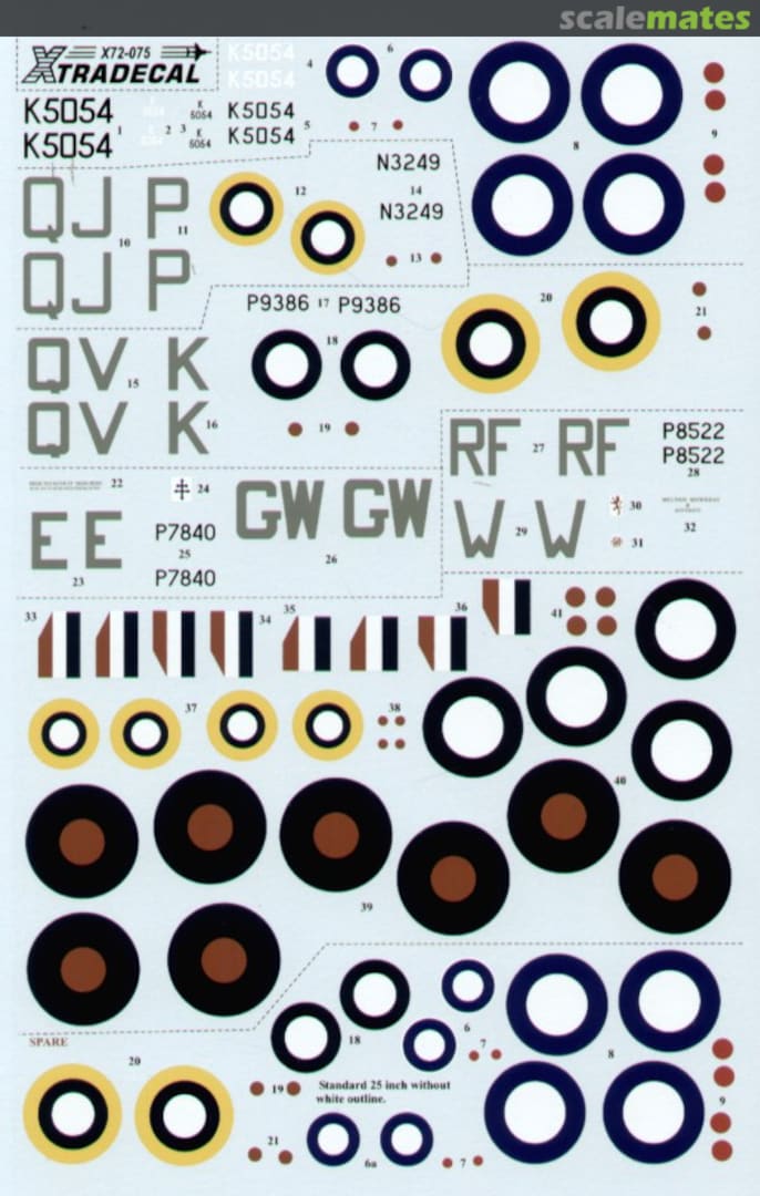 Boxart Spitfire Mk I/II. Type 300 Prototype X72-075 Xtradecal Boxart Spitfire Mk I/II. Type 300 Prototype X72-075 Xtradecal