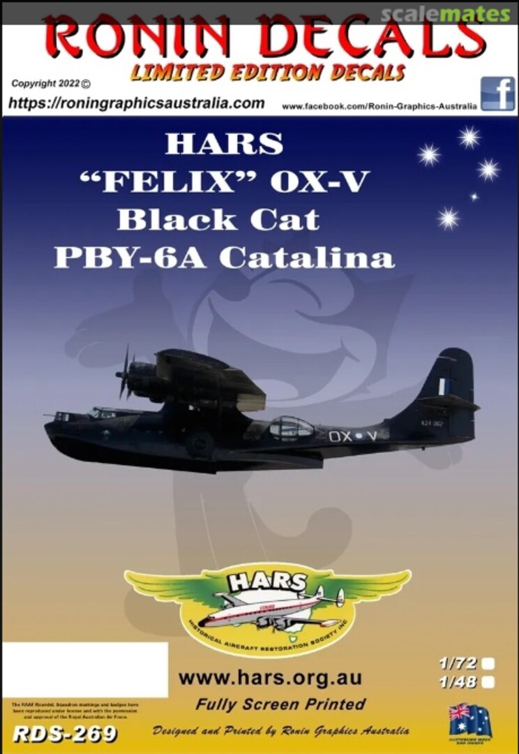Boxart HARS "FELIX" OX-V Black Cat Catalina RDS-269 Ronin Decals Boxart HARS "FELIX" OX-V Black Cat Catalina RDS-269 Ronin Decals
