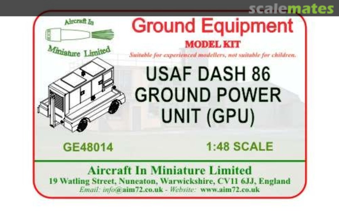 Boxart USAF Dash 86 USAF Ground Power Unit (GPU) GE48014 Aircraft In Miniature Ltd Boxart USAF Dash 86 USAF Ground Power Unit (GPU) GE48014 Aircraft In Miniature Ltd