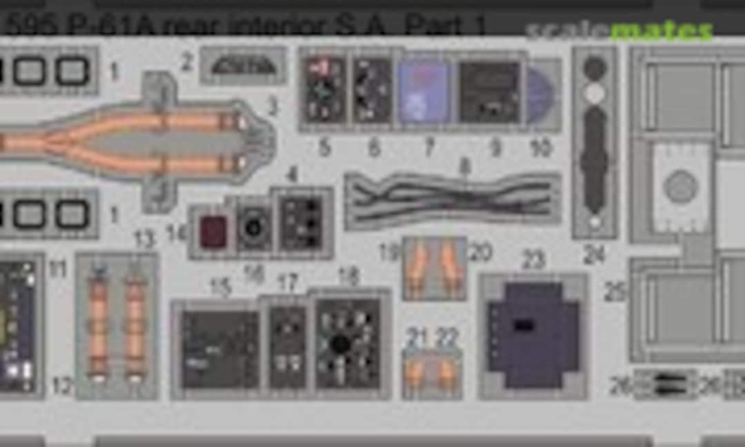 1:48 P-61A Rear Interior S.A. Pre-Painted Photoetch Set (Eduard 49595) 49595