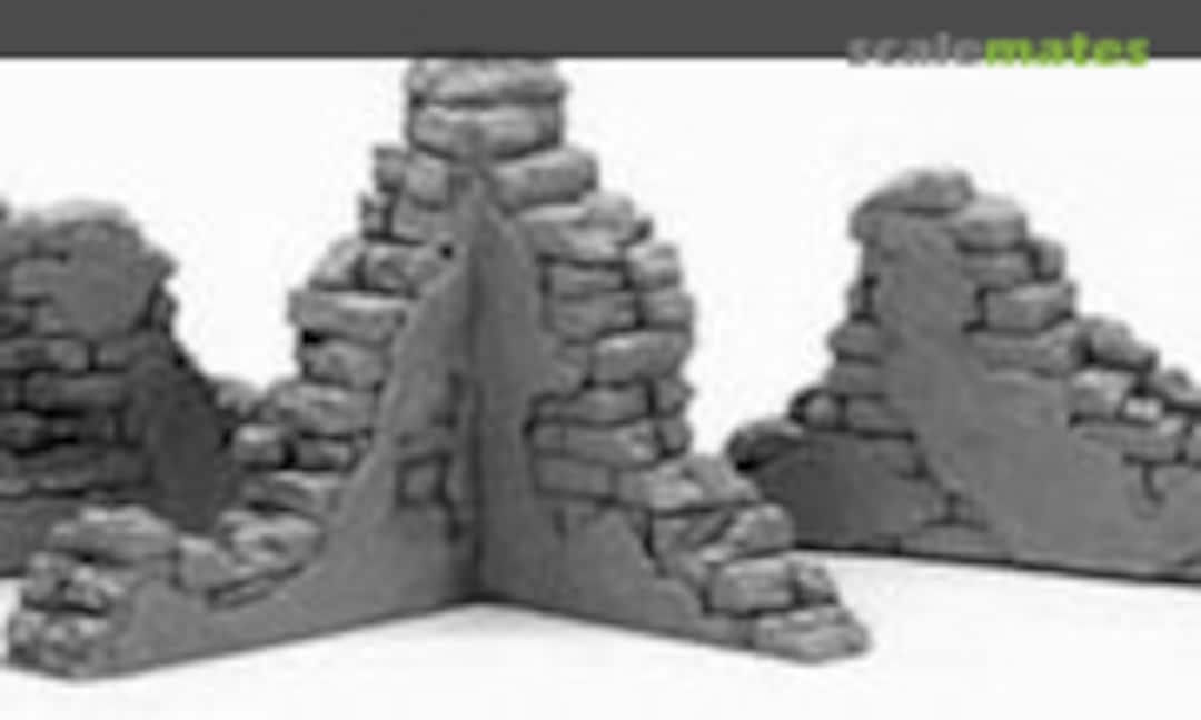 1:32 Brick &amp; Stucco Garden Wall Ruins (Armand P. Bayardi MSW30)