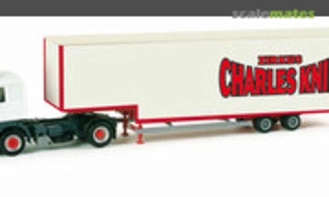 MAN F 2000 Evo jumbo box semitrailer &quot;Zirkus Charles Knie&quot; (Herpa 157544)