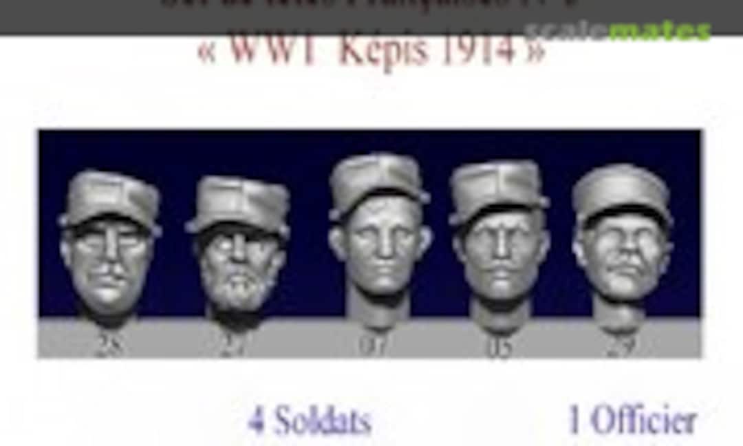 1:35 Set of French heads N ° 5 - "WW1 Képis 1914" (Blitz 35GG T05) 35GG T05
