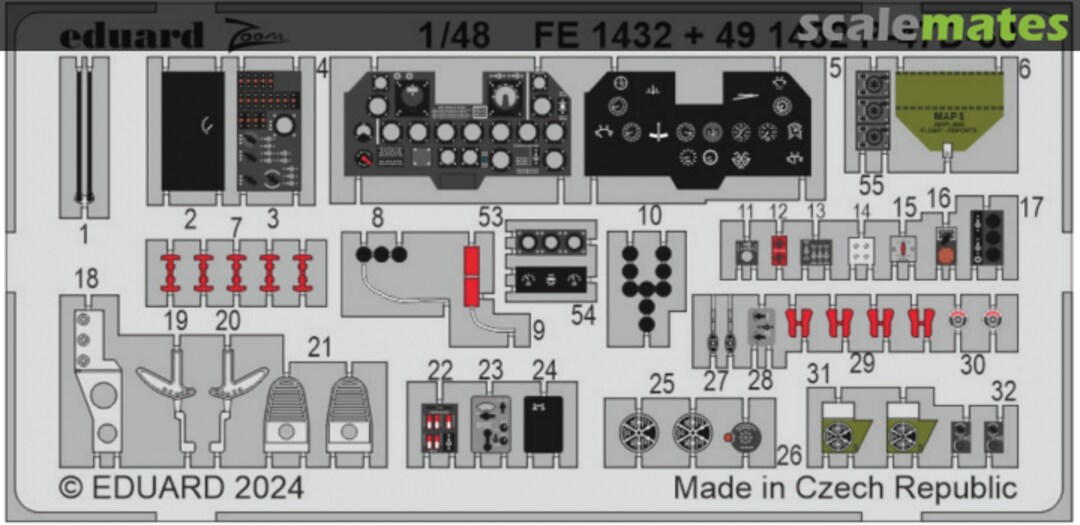 Boxart P-47D-30 cockpit detail set FE1432 Eduard Boxart P-47D-30 cockpit detail set FE1432 Eduard