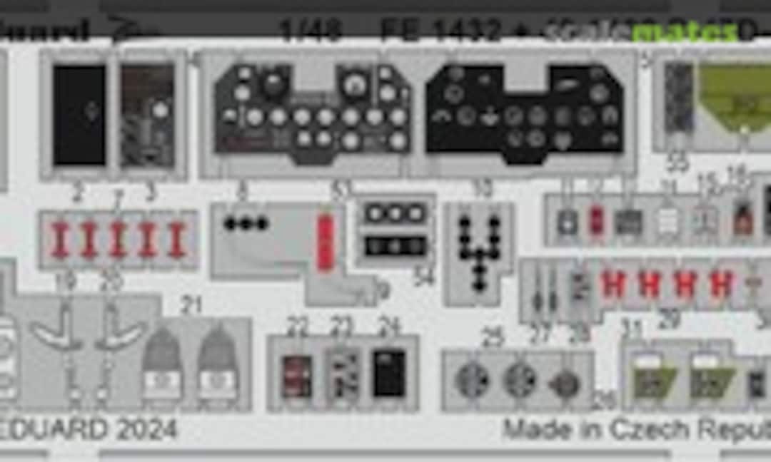 1:48 P-47D-30 cockpit detail set (Eduard FE1432) FE1432