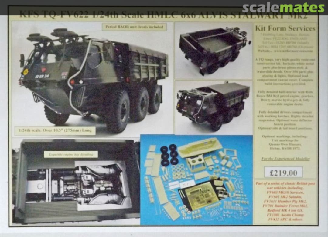 Boxart FV622 HMLC 6x6 Alvis Stalwart Mk2 TQ-FV622 Kit Form Services Boxart FV622 HMLC 6x6 Alvis Stalwart Mk2 TQ-FV622 Kit Form Services