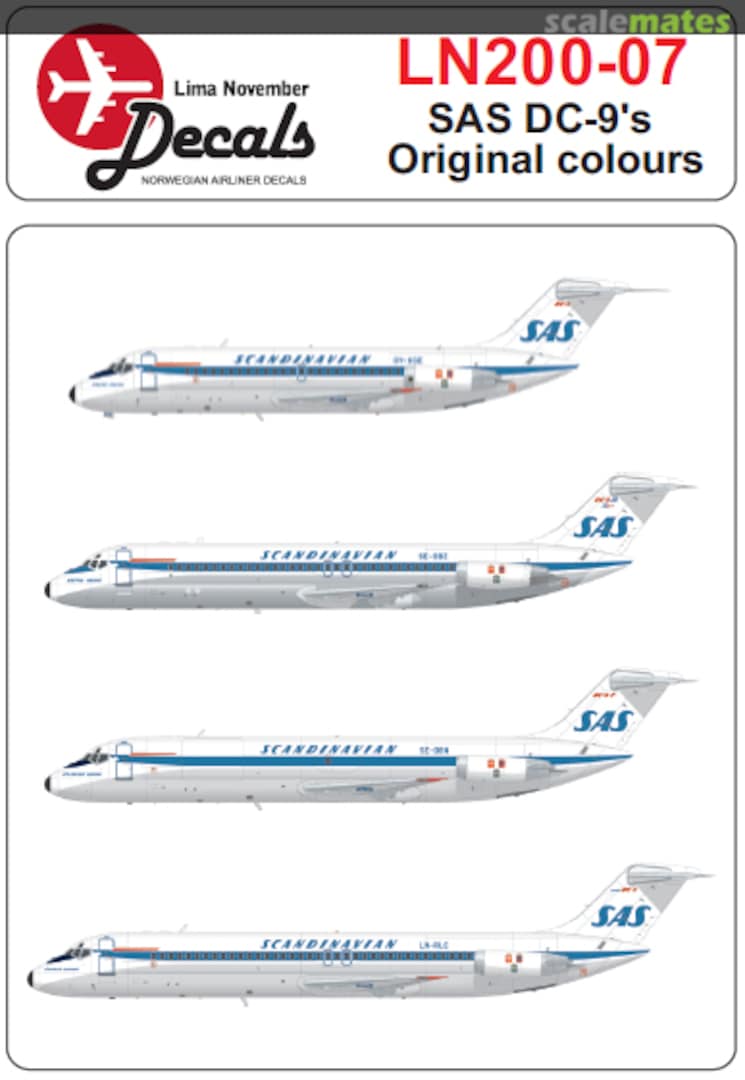 Boxart SAS Douglas DC-9's dragon livery for the Hasegawa kit LN200-07 Lima November Decals Boxart SAS Douglas DC-9's dragon livery for the Hasegawa kit LN200-07 Lima November Decals