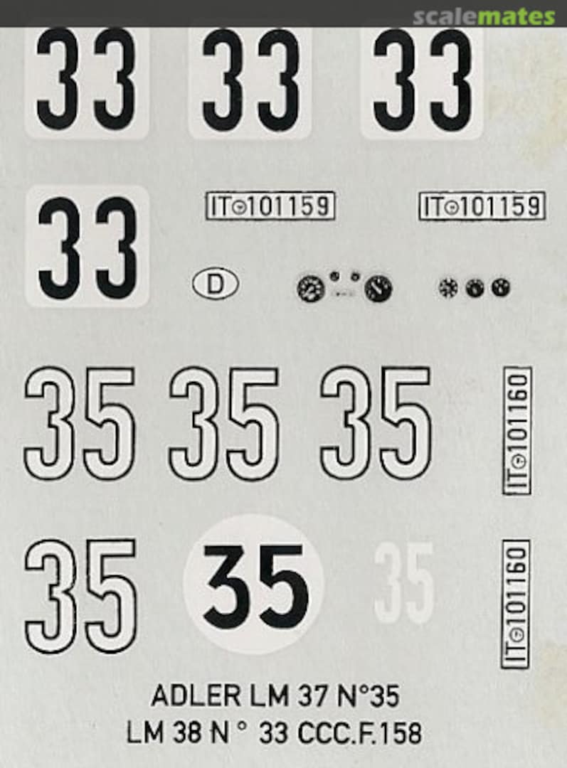 Contents Adler Super Trumpf [IT@101160] Le Mans'37 #35 v.Hanstein/Itier CCC F158 Chat C'Est Chouette