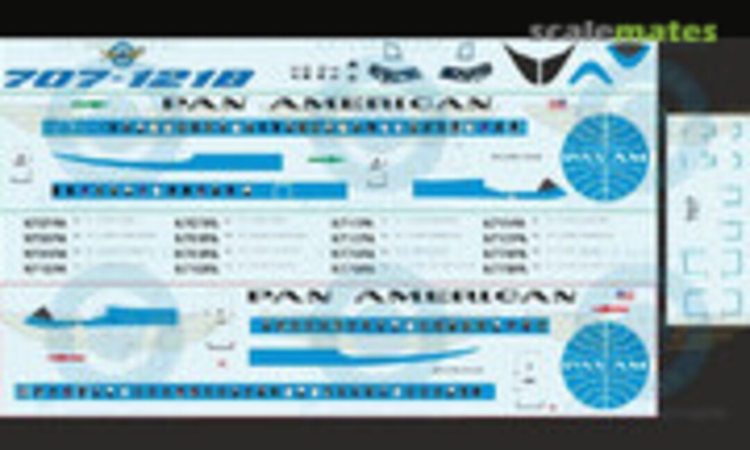 1:144 Pan Am B707-121B (Authentic-Airliner-Decals Pan Am 707-121B) Pan Am 707-121B